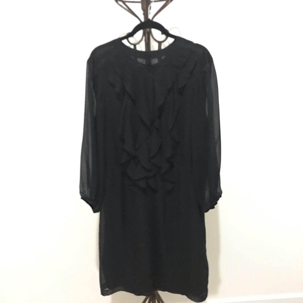 Classic little black dress with ruffles
